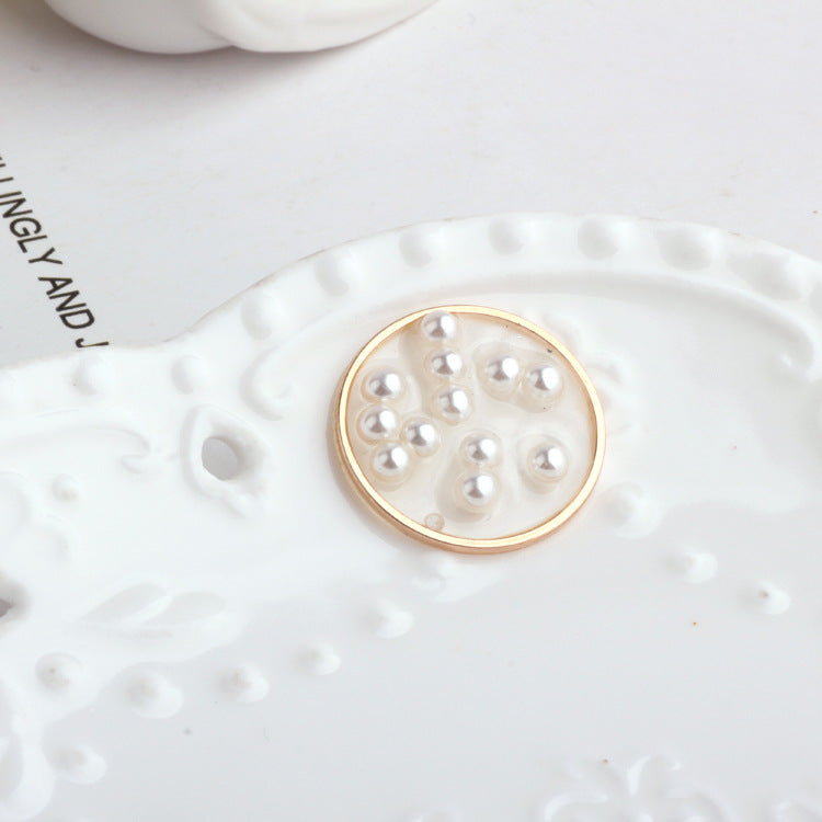 Wholesale 10pcs/packDIY accessories vintage glue transparent everlasting flower pearl earrings